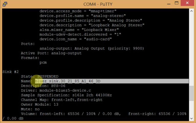 Configure the default sink